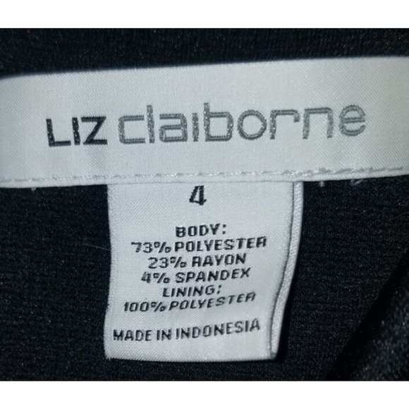 Liz Claiborne Dress Womens 4 Black Mini Gattered Cocktail Party - Picture 5 of 7